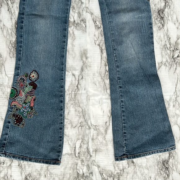 Zana Di Jeans | juniors sizing 3 low rise Y2K 90s flare jeans embroidered pearls - Picture 4 of 16